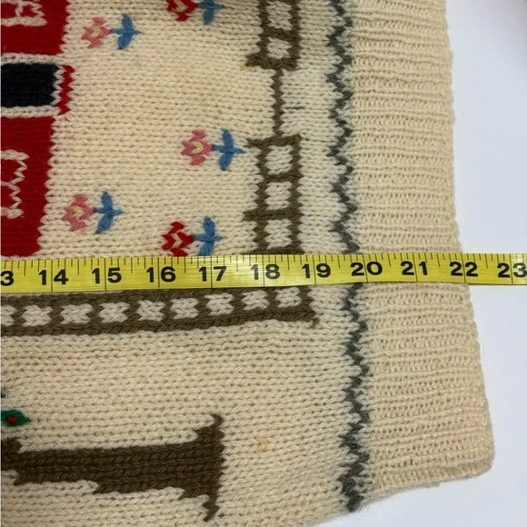 Vintage Deans of Scotland 100% Wool Sweater Schoolhouse Teacher Prairie Size S - Picture 11 of 12